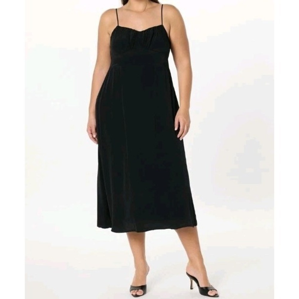 NWT  Linea Spaghetti Strap Maxi Dress With Front Slit Flowing Soft